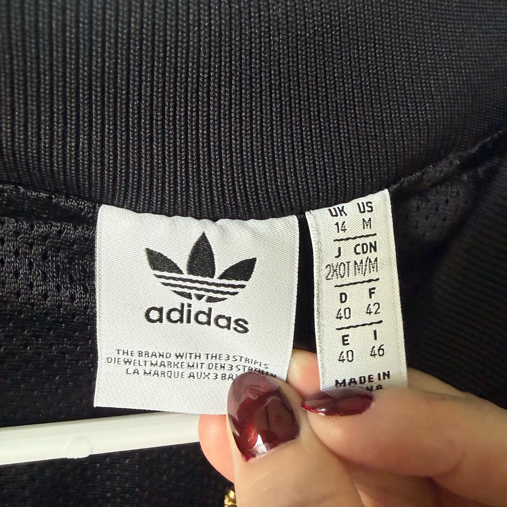 Adidas Women's Black Bomber Jacket with Gold Accents - Picture 3 of 3
